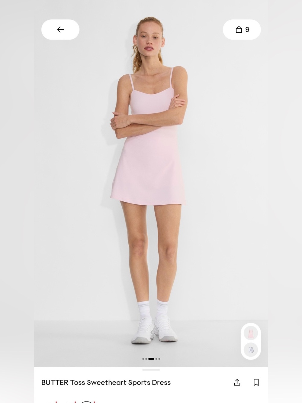 Aritzia Golden Butter Sweetheart Sports Dress Butter Toss Pink 2XS
